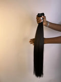 Natural Straight Brazilain 100% Human Hair Extensions Double Wefted 26''