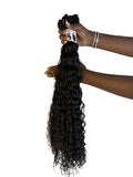 Brazilian Deep Wave 100% Human Hair Extensions in Color Dark Brown 1B