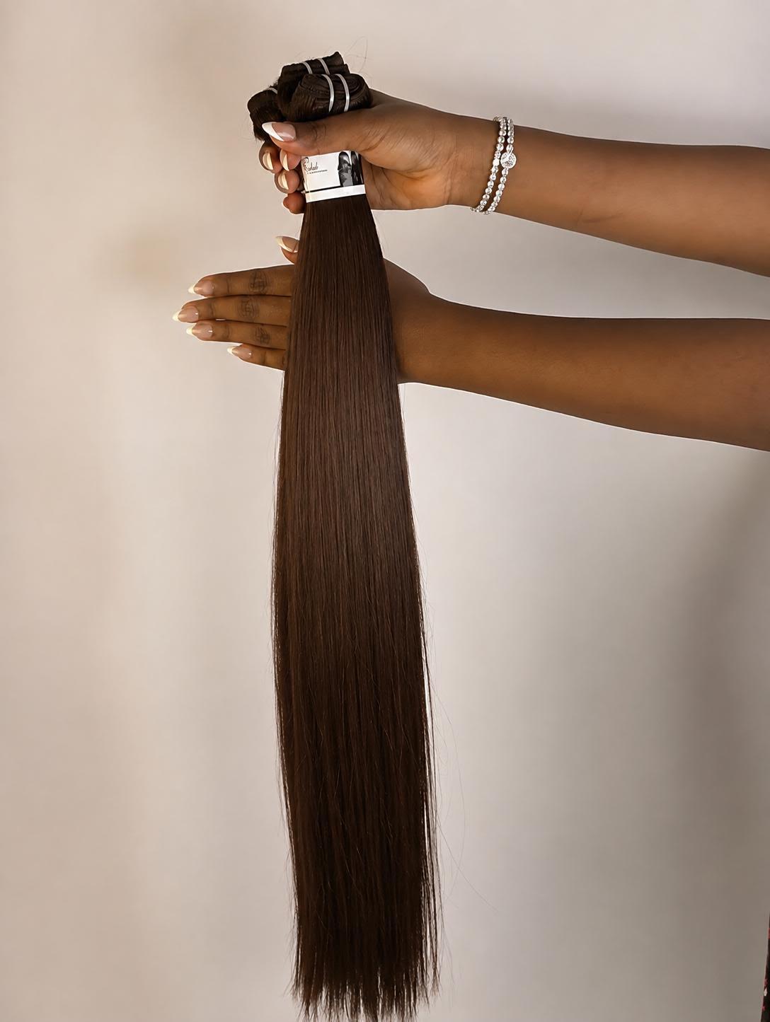 Natural Straight Human Hair Extensions 100% Human Hair Double Wefted 28''
